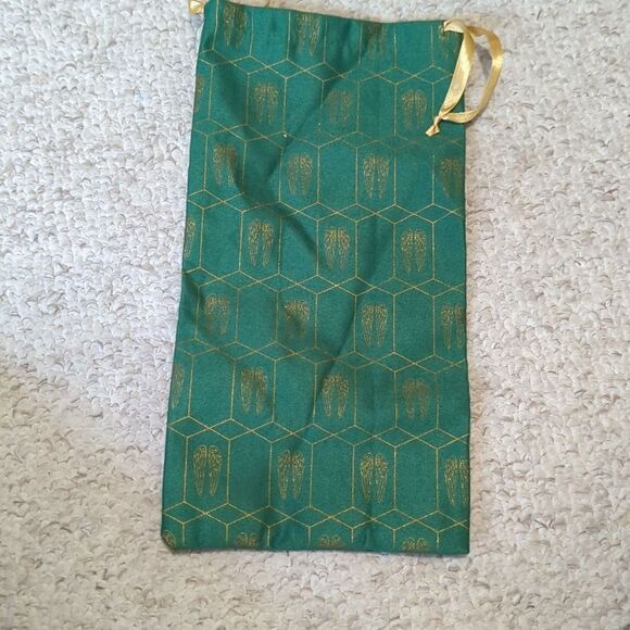 Green and Gold Drawstring Pouch - Picture 2 of 2
